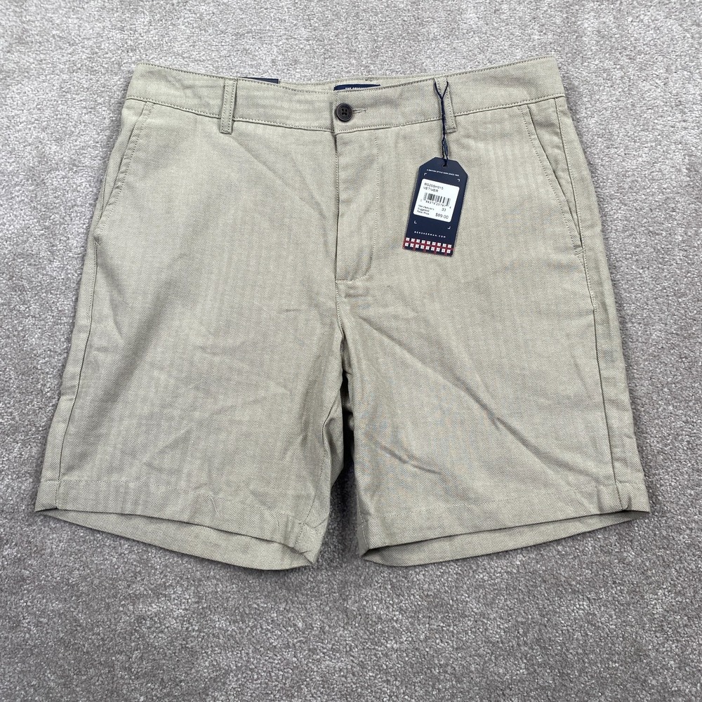 Ben Sherman Regular Fit Chino Shorts Flat Front Mid Rise Men's Size 33W Beige